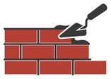 Logo : mur de briques et truelle